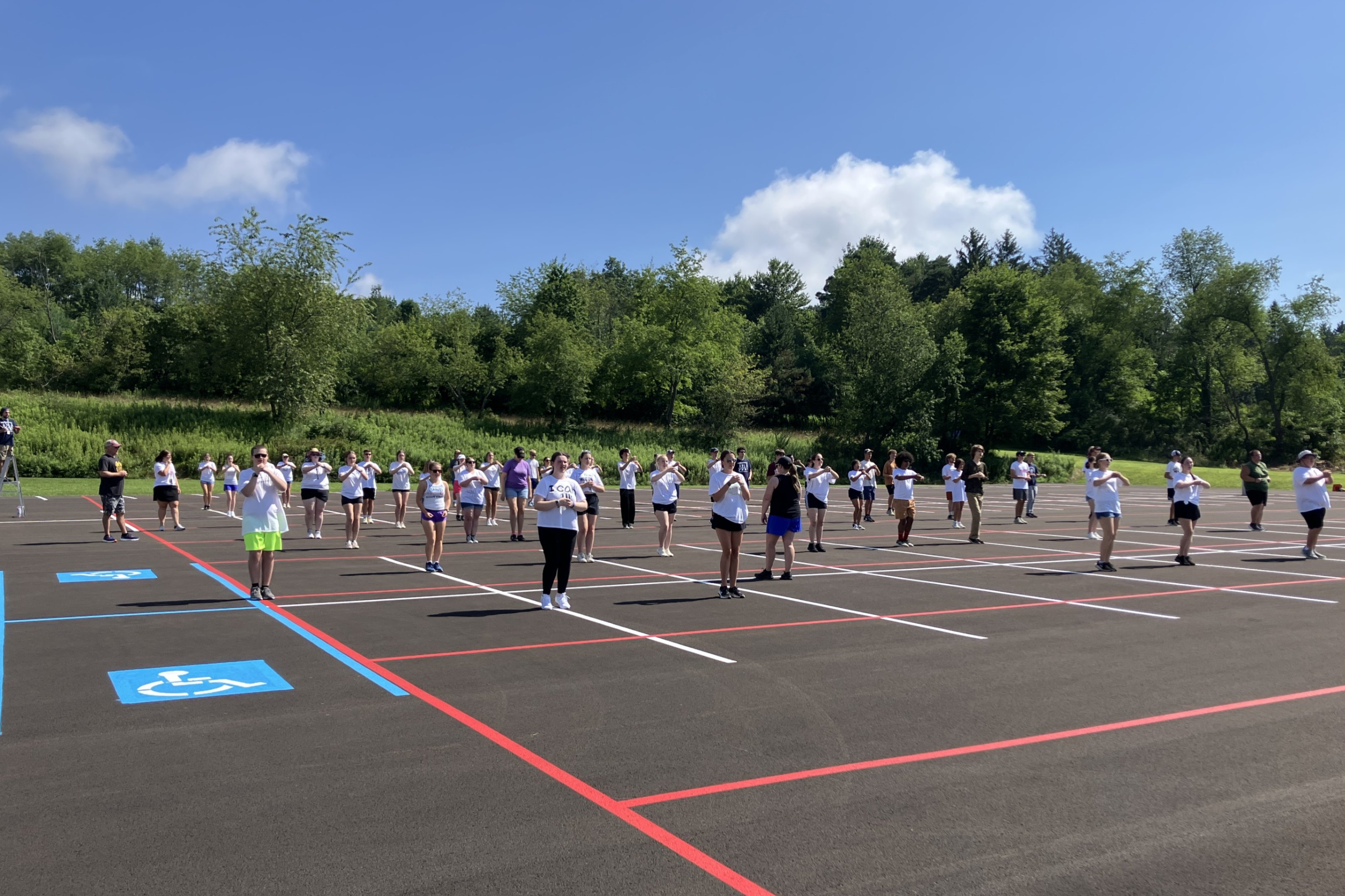 Students participate in band camp at BAHS.